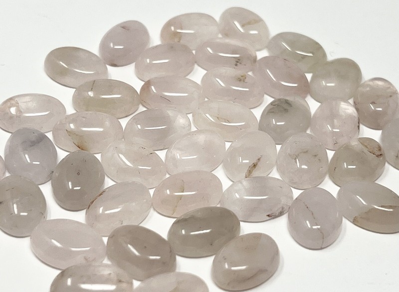 10X14mm NATURAL ROSE QUARTZ OVAL CABOCHON LOOSE GEMSTONE 10 Pieces