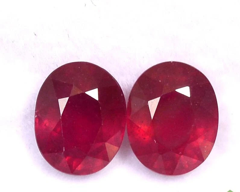 5.81 CTS Natural Ruby Oval Cut Pair 9×7 mm Calibrated Loose Gemstones GF 6YHR