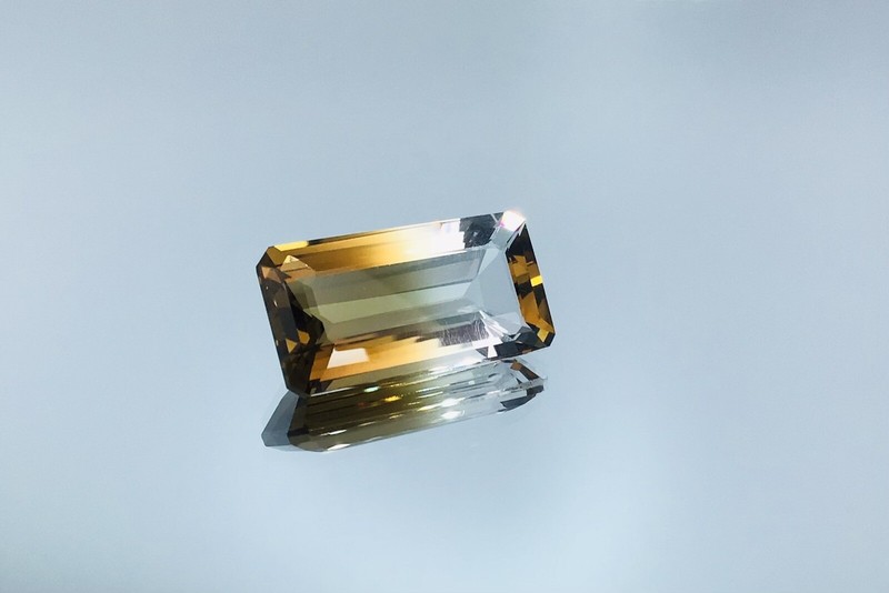Bi-Colour Quartz 12.65 Carat Certified Natural Gemstone Octagon Hand Cut gallery