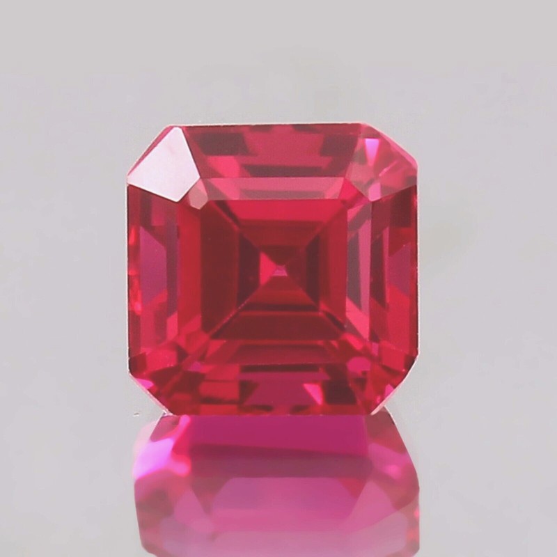 10×10 MM – AAA Natural Flawless Mozambique Ruby Loose Asscher Cut Gemstone