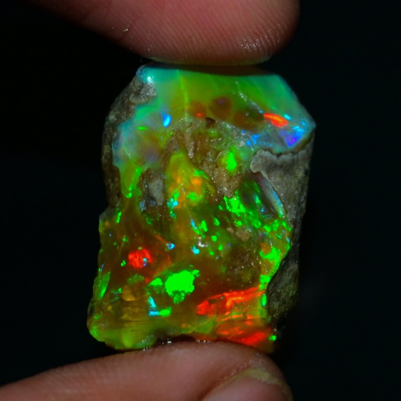 Ethiopian Oil Opal Specimen 29.80 cts Natural Rough Gemstone – Fire Opal Roug