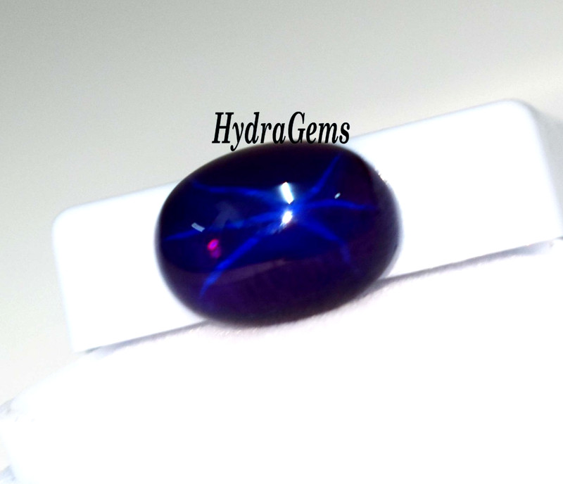 6 Rays Deep Royal Purplish Blue Natural 8Ct Blue Star Sapphire Cabochon Gemstone gallery