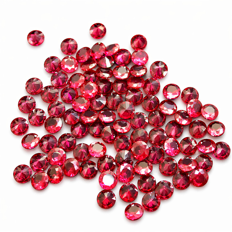 CERTIFIED Natural Blood Red Ruby 5x5 mm Round Cut Jewelry Making Lot Gemstone gallery