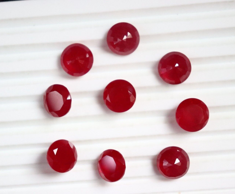 AAA Rated Ruby Opaque Round Lab Created Gemstone Jewelry Stone 3mm to 10mm