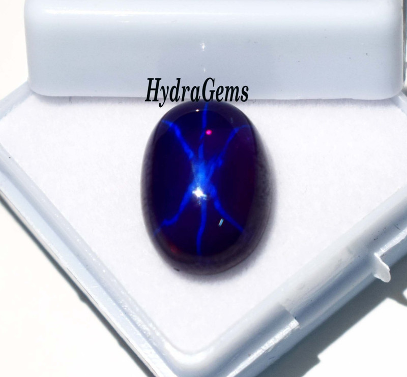 Natural 9Ct Blue Star Sapphire Cabochon 6 Rays Deep Royal Purplish Blue Gemstone