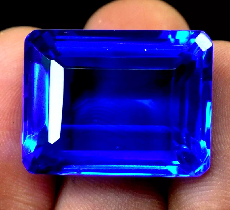 Natural GIE Certified Brazilian 177.90 Ct Emerald Cut Blue Topaz Loose Gemstone