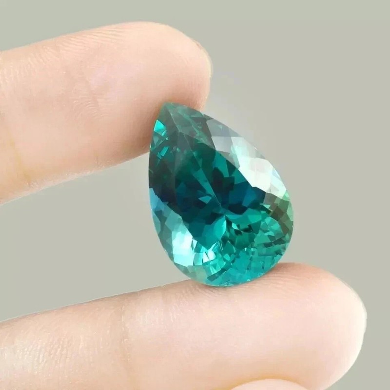 Natural 15 Ct Montana Blue-Green Sapphire Pear Cut Loose Flawless Gemstone gallery