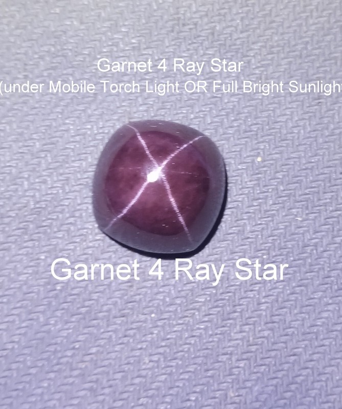 48 Carat Natural 4-Ray Star Deep Purple Reddish Garnet Star Cushion Cabochon