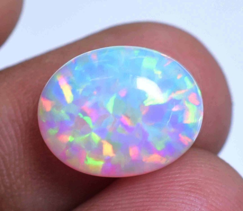 Natural Ethiopian Fire Opal 7.40 CT AGSL Certified Play Of Color Loose Gemstone