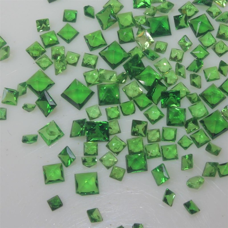 Wholesale Lot 2mm to 4mm Square Cut Tsavorite Green Garnet Loose Calibrated Gems gallery