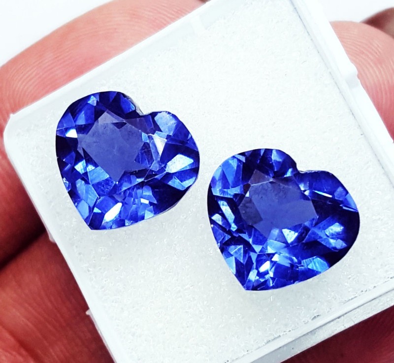 Natural Blue Tanzanite 8 to 10 Ct Heart Shape Pair Loose Gemstone Certified R383