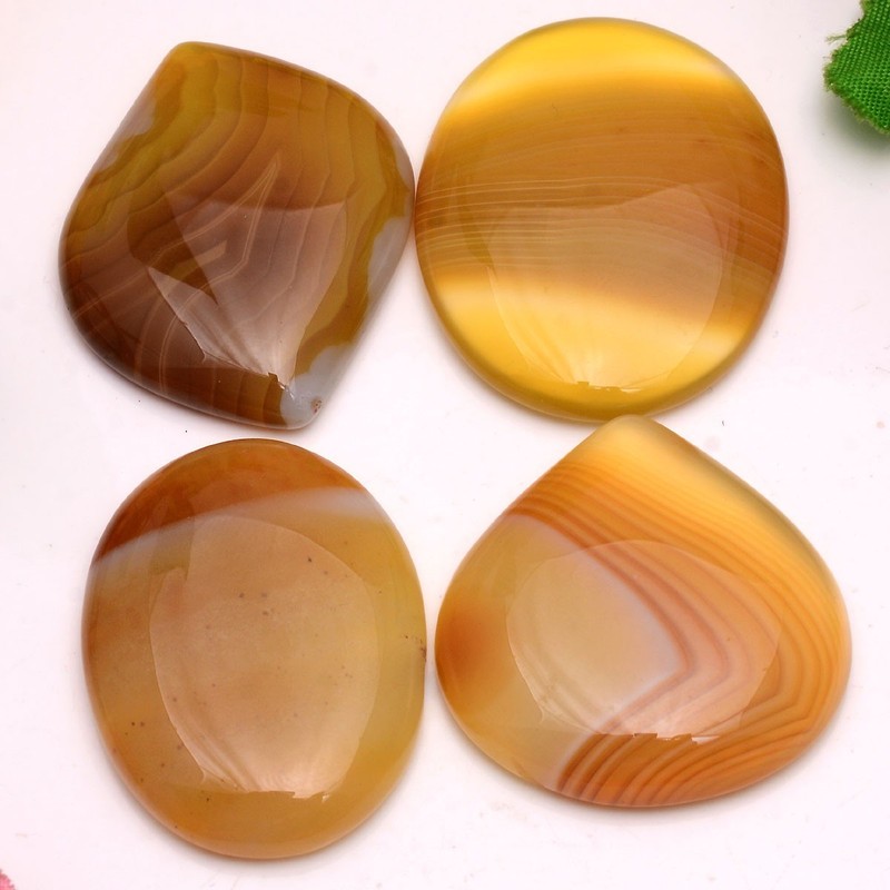 Set Of 4 Pcs Natural Onyx 37mm-43mm Cabochon Untreated Huge Loose Gemstones Lot gallery