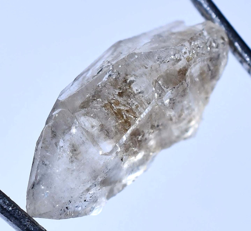 4.70 Ct Rare Natural Herkimer Diamond Water Clear Quartz Crystal Anthraxolite gallery