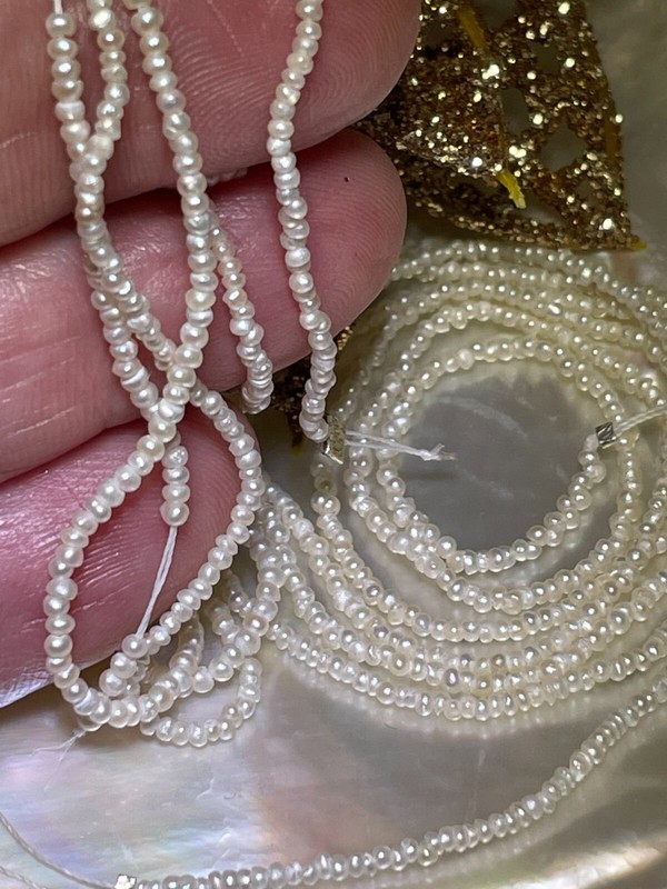 Rare Vintage Loose Freshwater Seed Pearls 1.7mm *Sold in 6 inch strand*