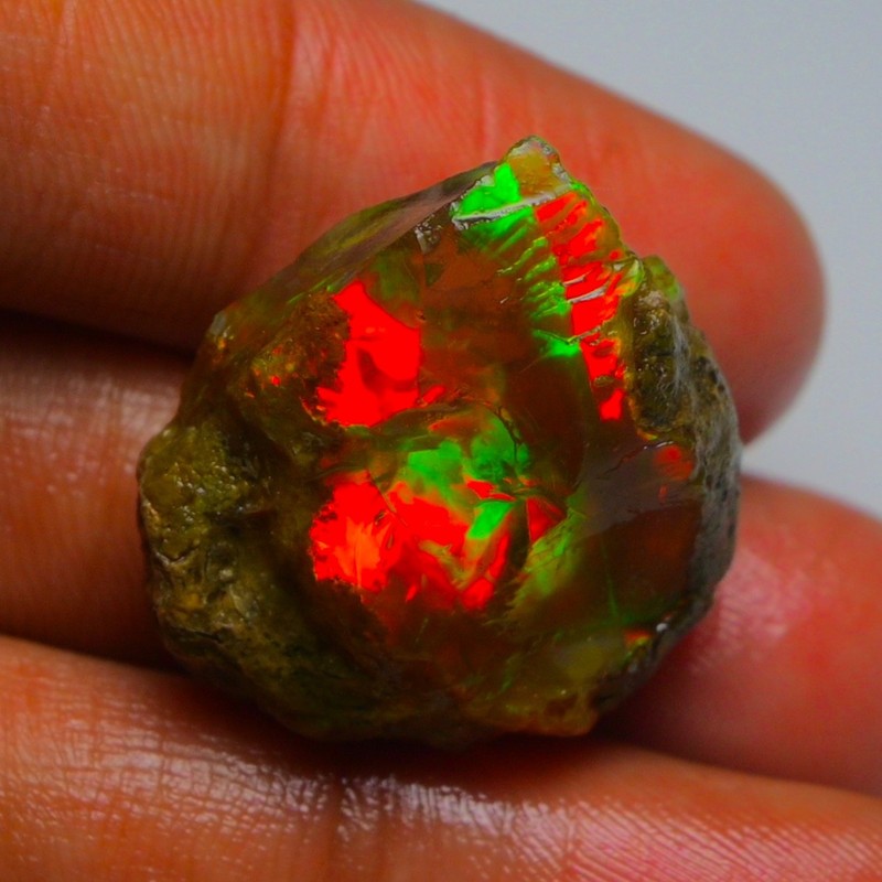 Ethiopian Oil Opal Specimen 29.40 cts Natural Rough Gemstone – Fire Opal Roug
