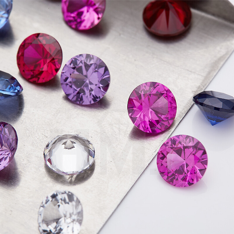 3mm~15mm Round Cut Multicolor Lab Grown Corundum Stone Synthetic Loose Gemstone gallery