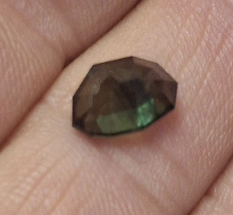 Large Green Sapphire, Natural & Unheated...3.6 Carat freeform shape gallery