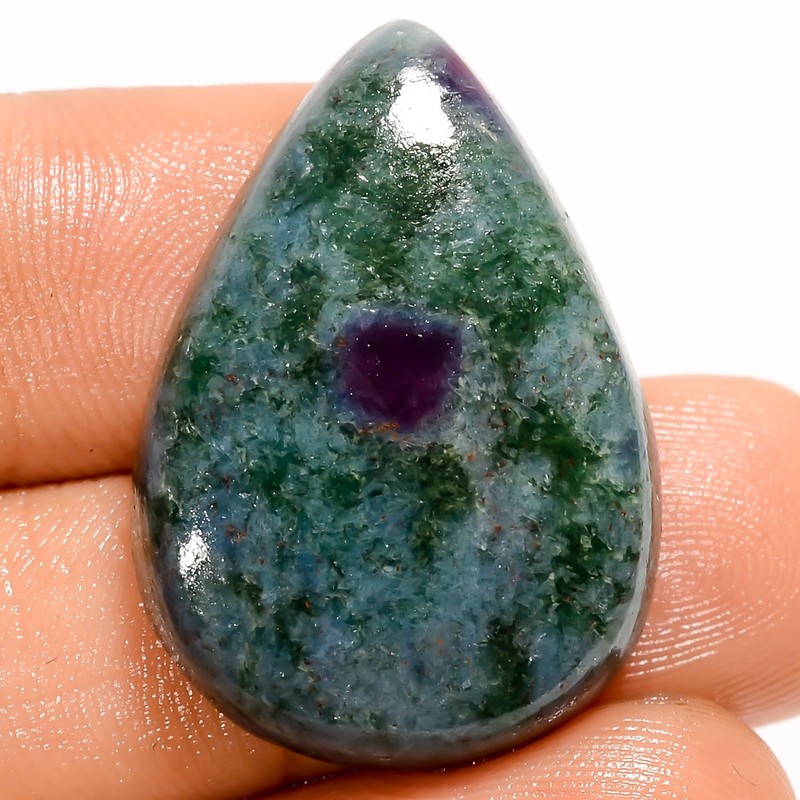 100% Natural Ruby Kyanite Pear Shape Cabochon Gemstone 34.5 Ct 27X18X6 mm UG-583