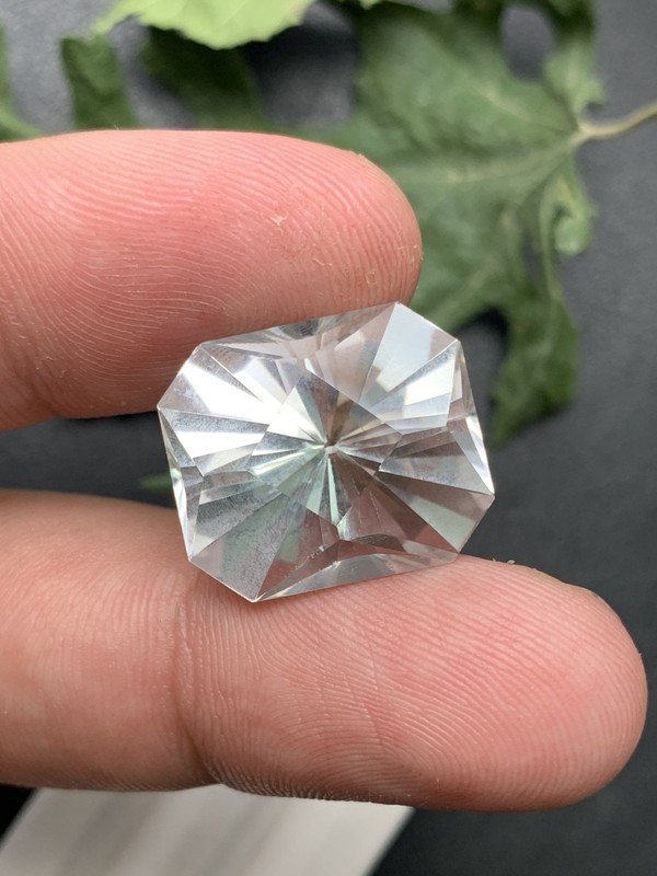 27.15 Ct Natural Colorless Quartz Fantasy Cut Hexagon Gemstone Africa