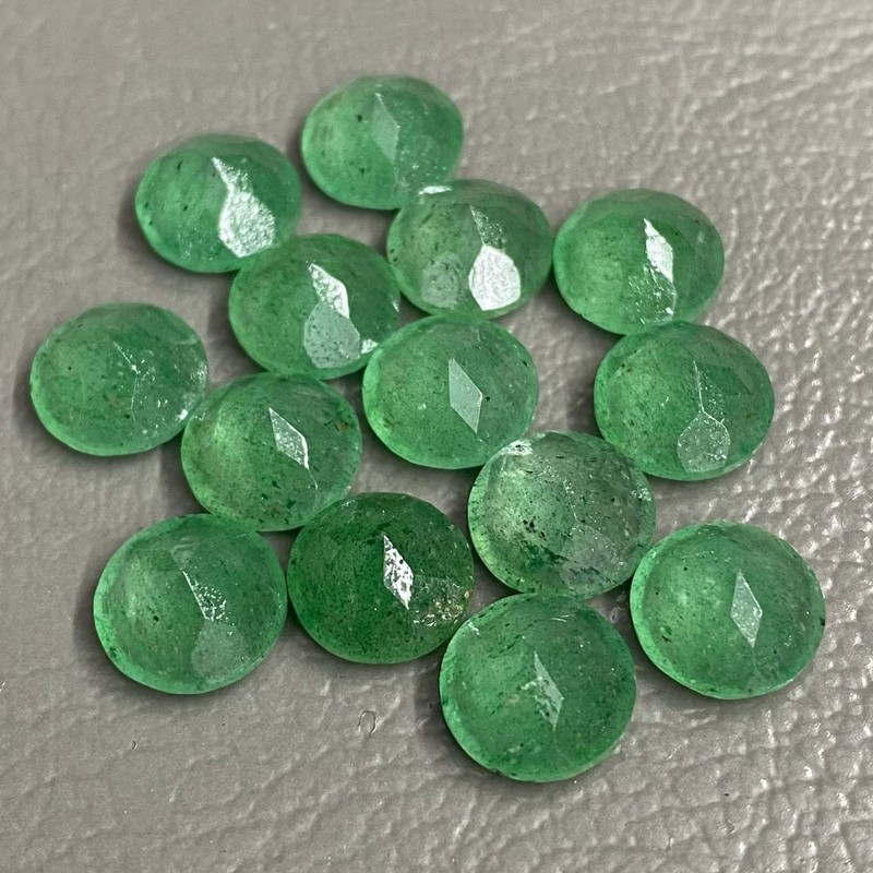 Natural Green Strawberry Quartz Round Faceted Cut 5mm To 20mm Loose Gemstone
