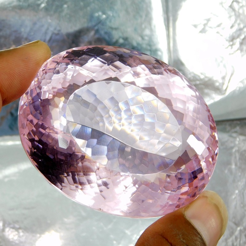 Certified Natural Pink Kunzite 625 Cts Oval Cut Brazil Huge Collector Gemstone gallery