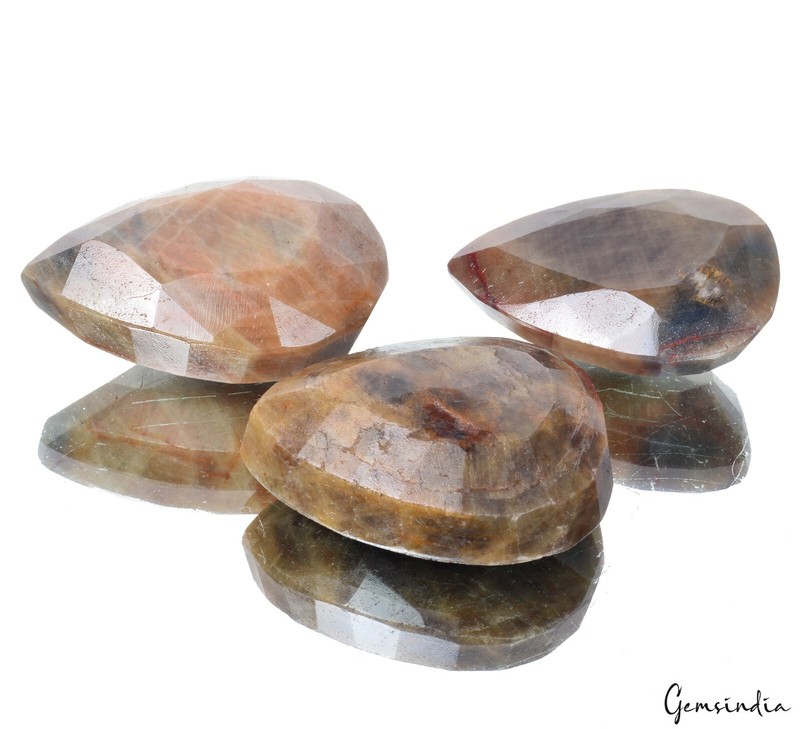 1070 Cts/3 Pcs Natural Untreated Brown Sapphire Pear Faceted Cut Loose Gems Lot gallery