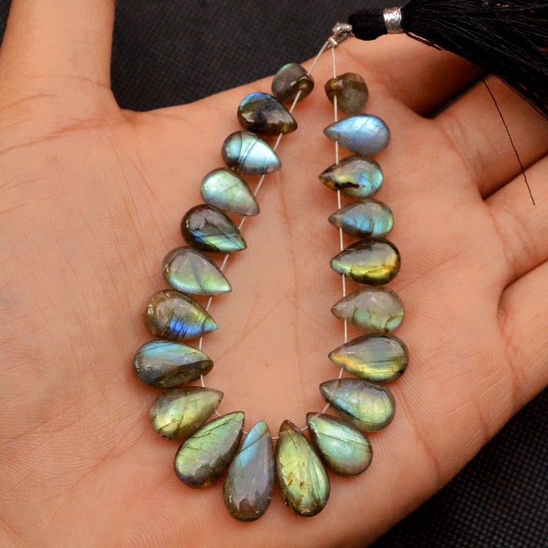21 Pcs 95 Cts Natural Labradorite Loose Briolette Gemstone Lot 15×6 7x5mm #18595