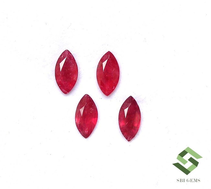 7x3.50 mm Natural Ruby Marquise Cut Lot 04 Pcs 1.60 CTS Faceted Loose Gemstones gallery