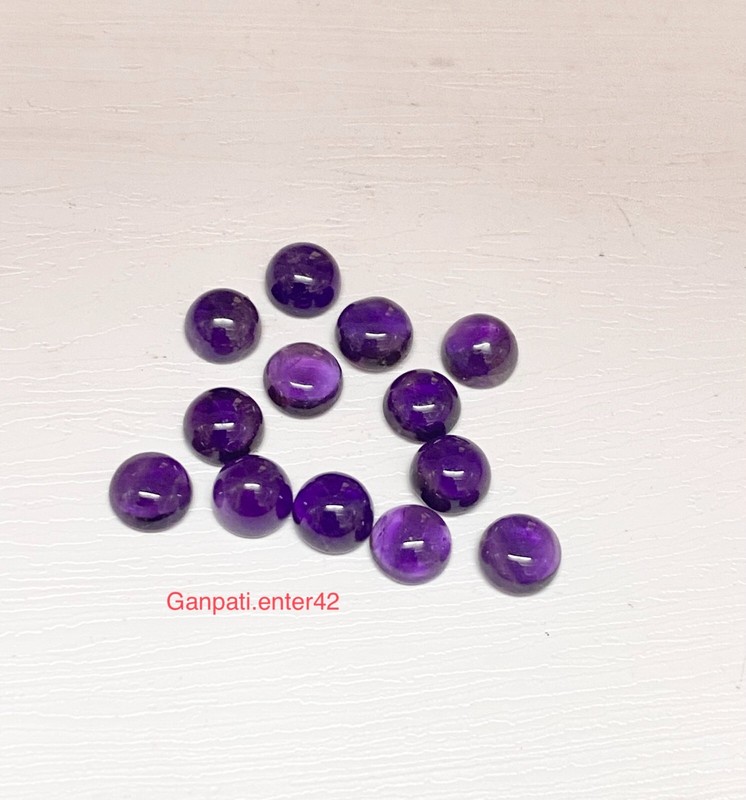 Natural Amethyst Round Cabochons 8x8 MM 05 Pcs Lot Calibrated Loose Gemstone E gallery