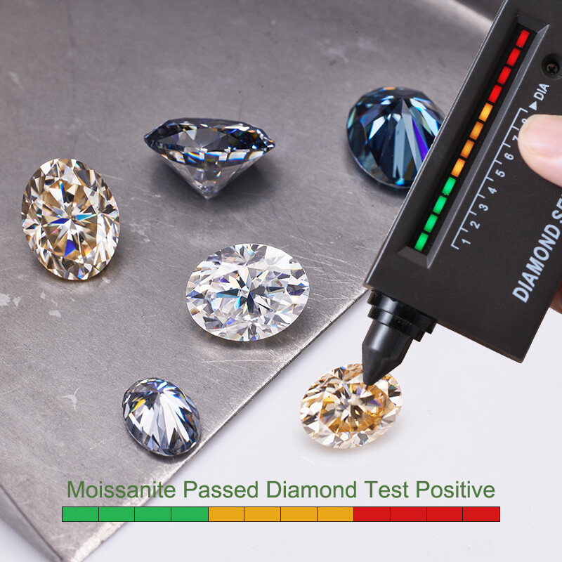 Oval With Arrows Cut Loose Moissanite Mixed Color VVS1 GRA Certificate Gemstones gallery