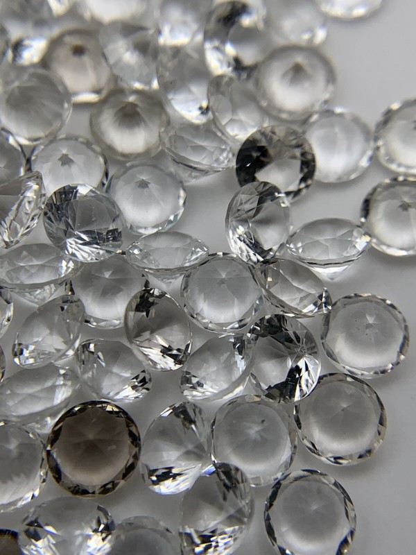 Authetic 4mm Round cut faceted NY Herkimer Diamond Quartz Jewels .20ct each gallery