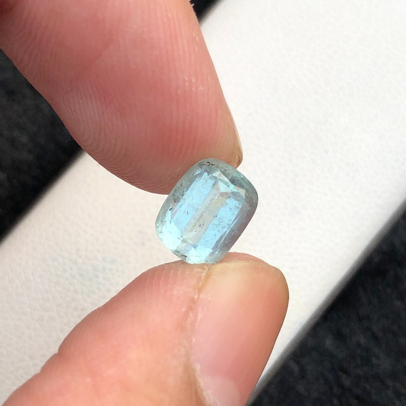 2.75ct Natural seafoam Tourmaline Cushion Cut Faceted Loose Gemstone