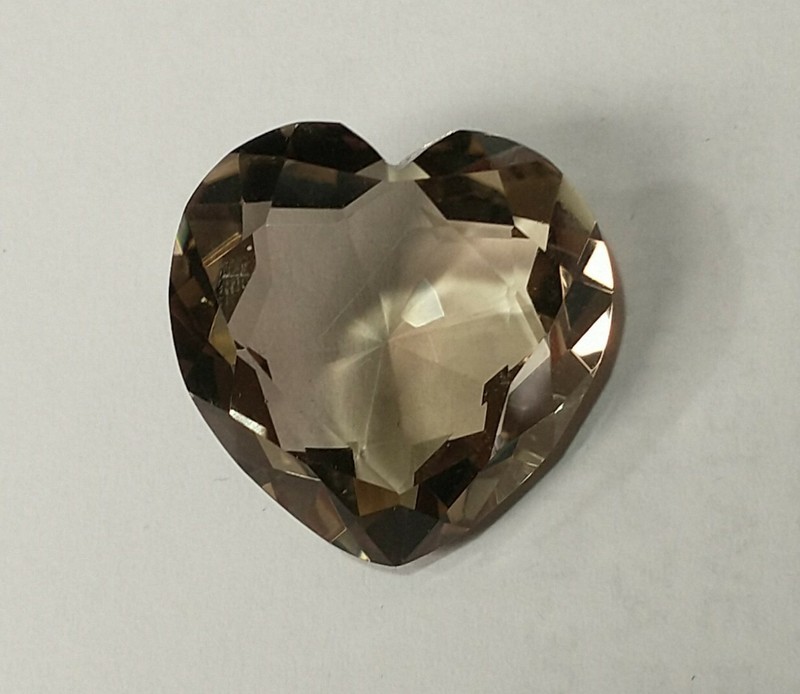 42 Carat Large Hart Shape Smokey Quartz