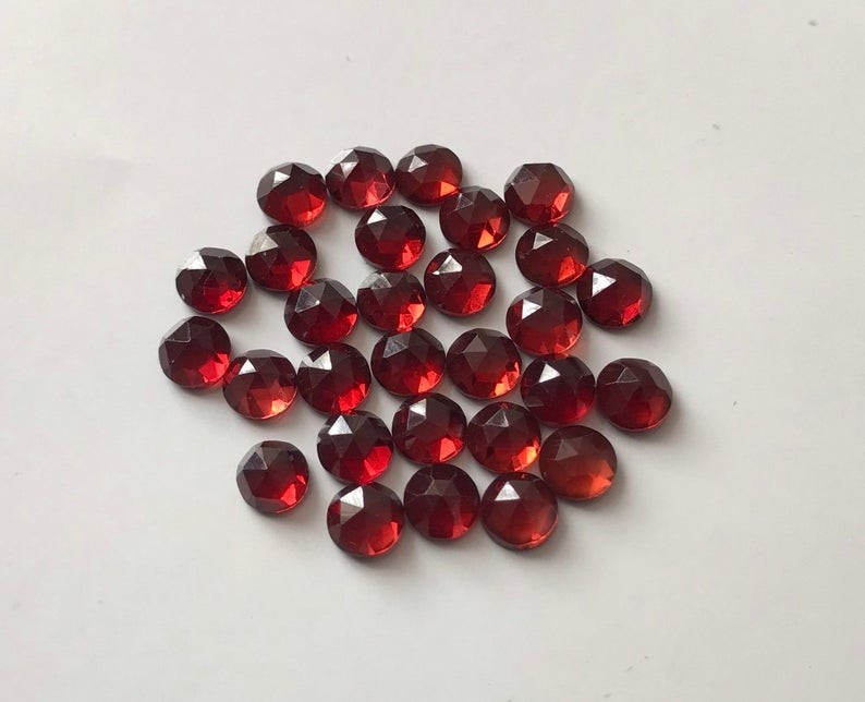 Natural Garnet Mozambique Round Rose Cut 5mm To 10mm Loose Gemstone
