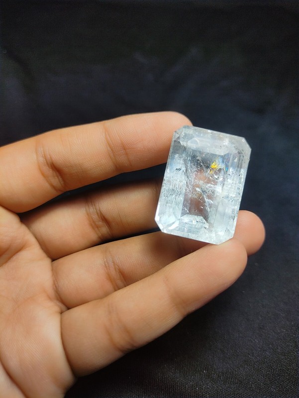 Brilliant Natural Clear Quartz Octagon with Dynamic Rainbow Hues 110 Carats