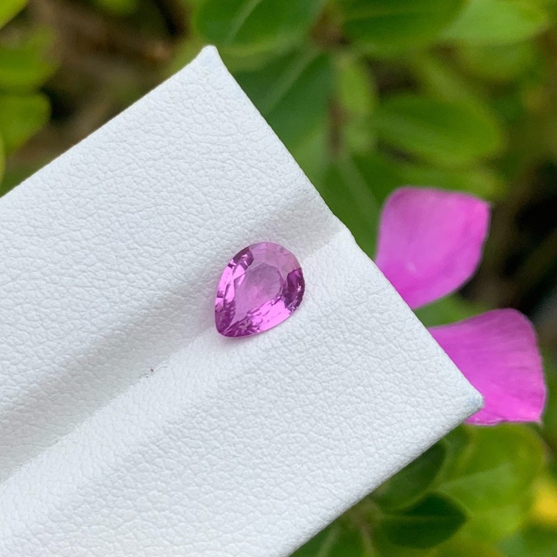 Natural Pink Sapphire 1.02ct Unheated Pear Cut VS Clarity Ceylon Loose Gem. gallery