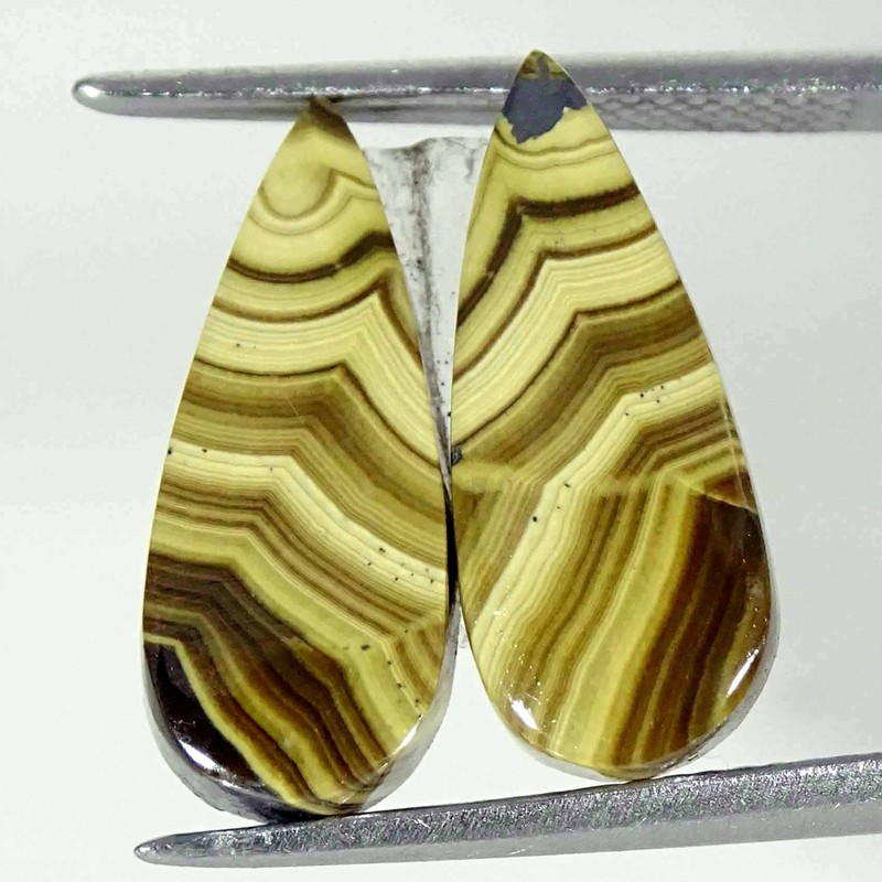 10.60Cts Natural Schalenblende Pear Pair Cabochon Loose Gemstone 07x17x3mm