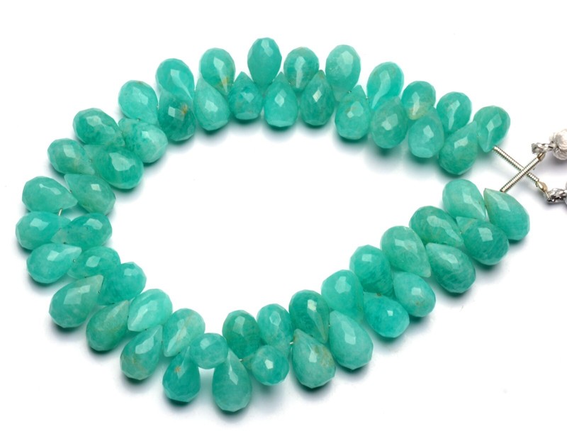 Natural Amazonite Gem Teardrop Cut 9×6 to10x7mm Beads 9″ Strand Jewelry Supplies