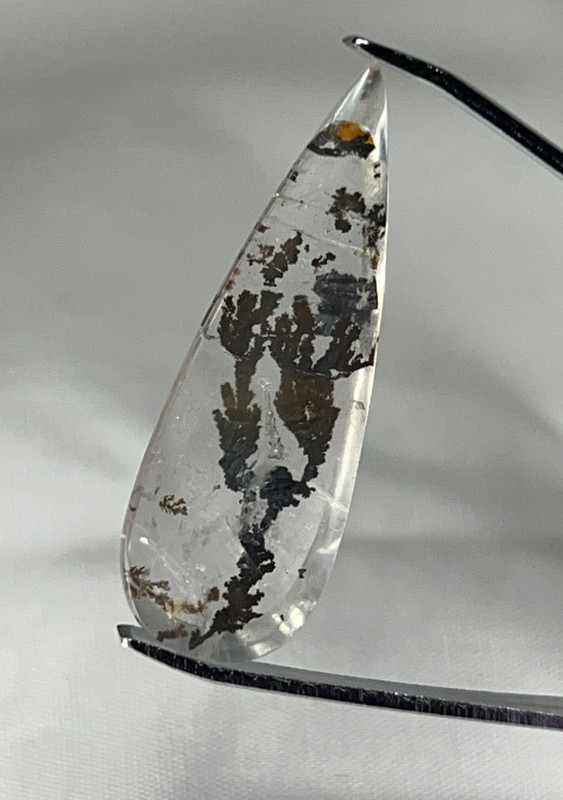 IPDI-1 Dendrite Quartz 16.25ct 35x12x6mm Teardrop picture stone garden branches gallery