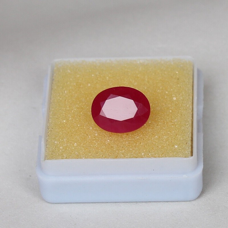 Authentic 5.20 Cts. Burma Red Ruby Loose Gemstone Natural Oval Shape