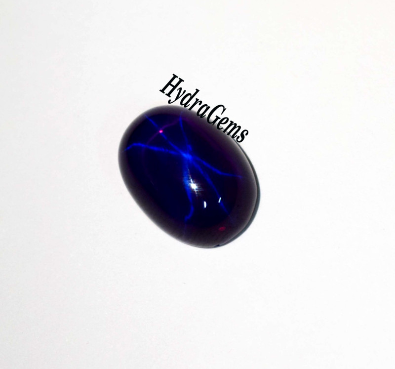 6 Rays Deep Royal Purplish Blue Natural 8Ct Blue Star Sapphire Cabochon Gemstone gallery