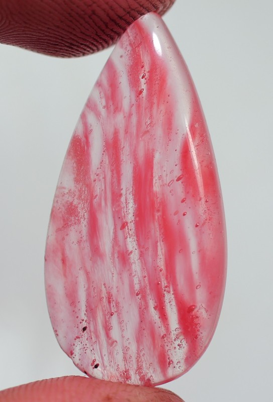 20 Ct 5X16X34 mm Natural Pink Cherry Quartz Pear Cabochon Gemstone HQ-373