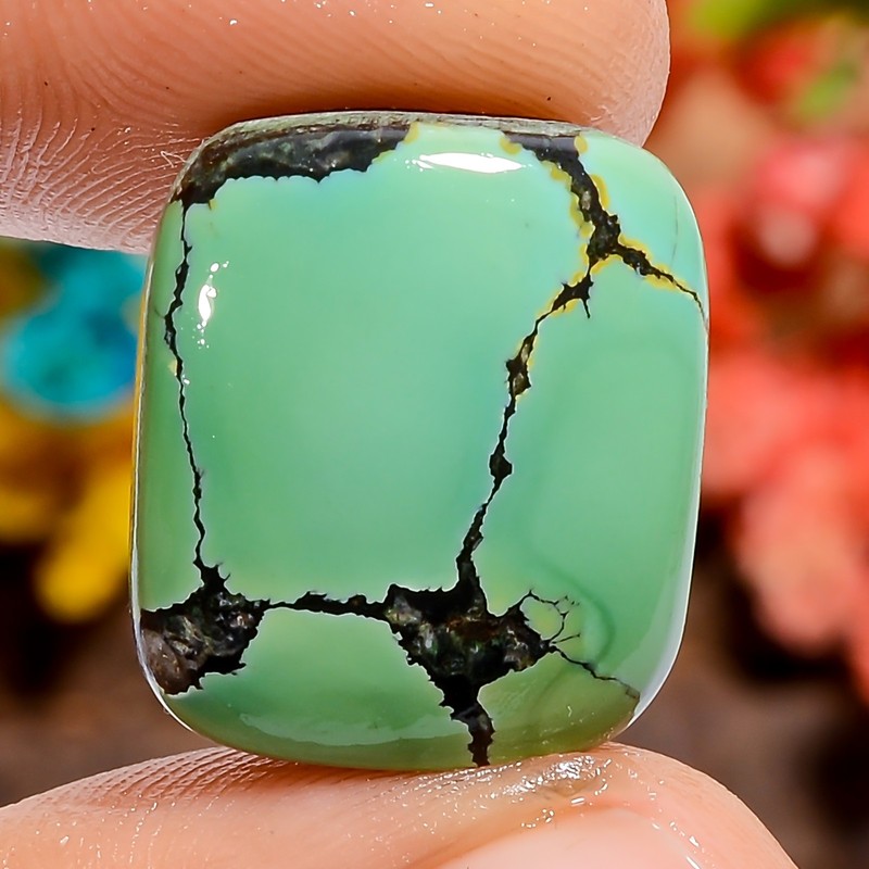 Natural Tibetan Turquoise Radiant Shape Cabochon Loose Gemstone 19 Ct. 17X14X5mm