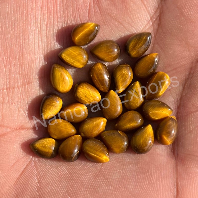 Natural Tiger’s Eye Pear 3×5 mm to 15×20 mm Cabochon Loose Gemstone Lot