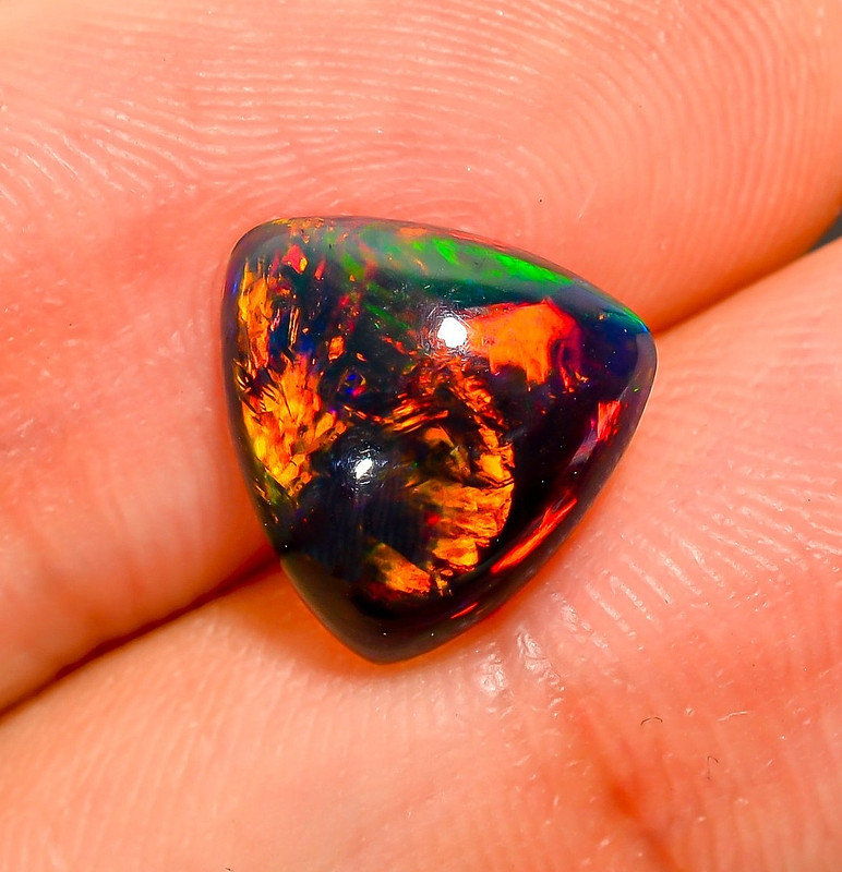 2.01 Ct Natural Black Ethiopian Opal Heart Shape 10X10X4 mm Opal Loose Gemstone