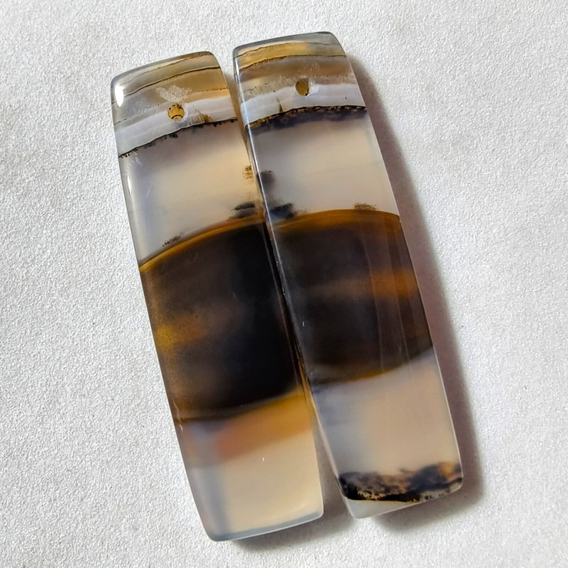 40 Cts Natural Montana Agate Drilled Match Pair Cabochon Gemstone For Earrings gallery