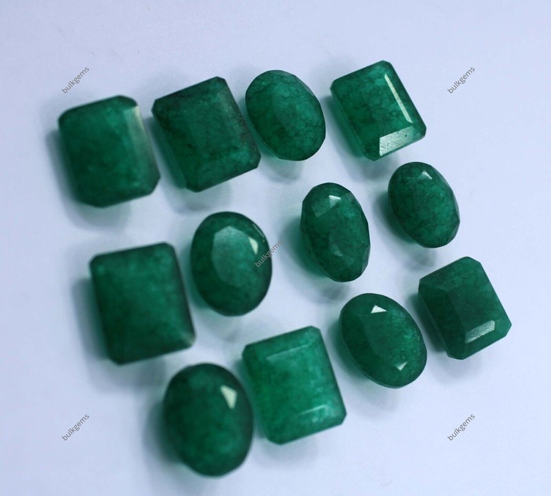 Natural 110 Ct Lot Certified Colombian Green Emerald Oval Mix Cut Loose Gemstone gallery