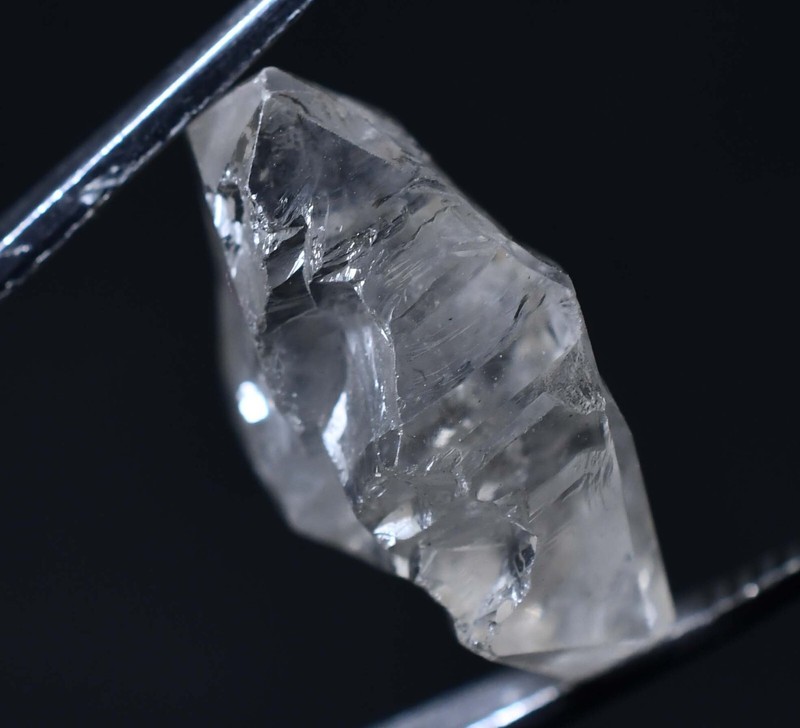 9.50 Ct Rare Natural Herkimer Diamond Water Clear Quartz Crystal Anthraxolite gallery