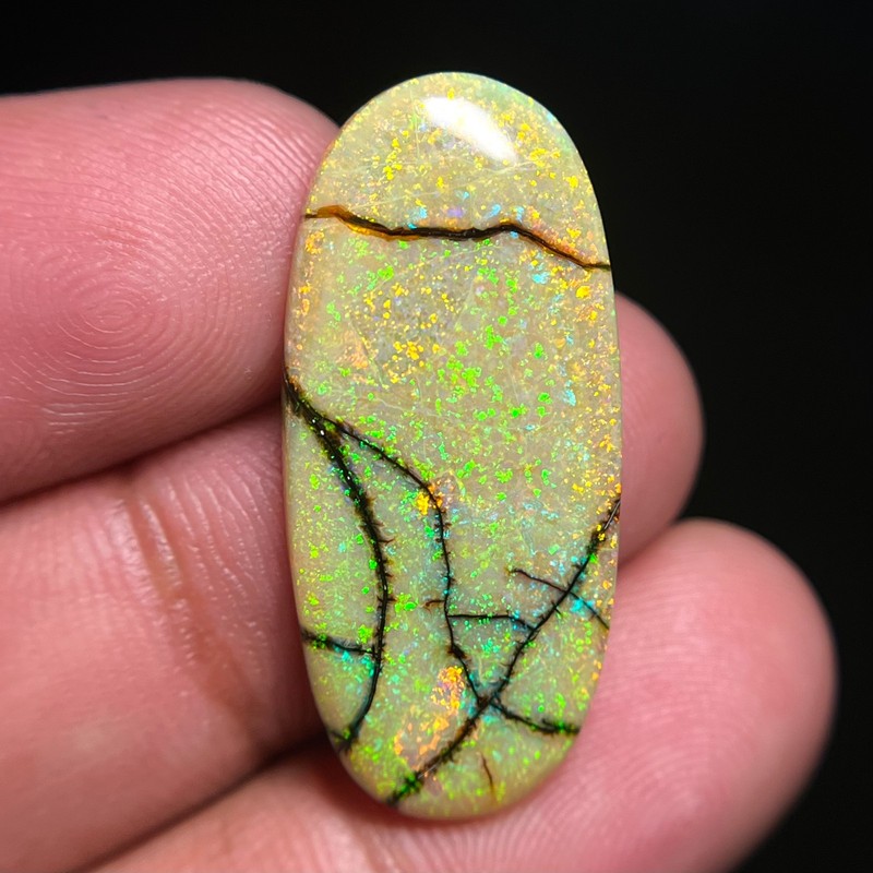 7.70 Cts Natural Monarch Opal Cabochon Bright Multicolor Fire AAA Opal Gemstone
