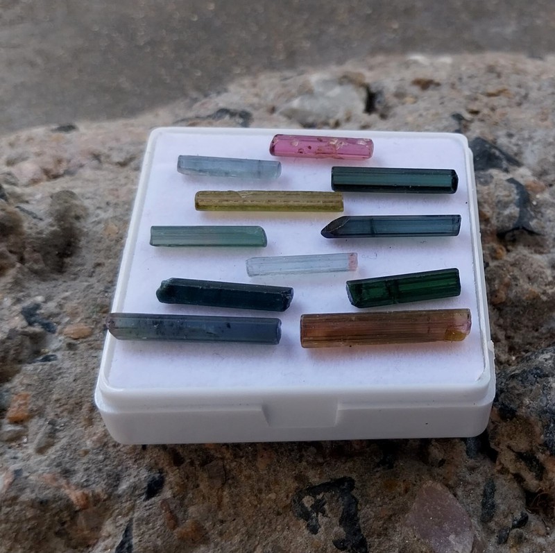 24 Ct 15 to 21 MM Natural Multi Color Tourmaline Raw Rough Pencil 11 Piece Lot gallery